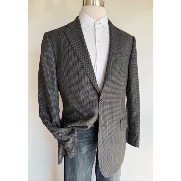 Joseph Abboud Sport Coat Blazer Men's Size‎ 42R Wool Plaid READ